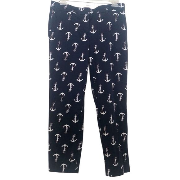 J. Crew Factory Pants - J. Crew factory Navy Anchor Pattern Chinos stretch size 6